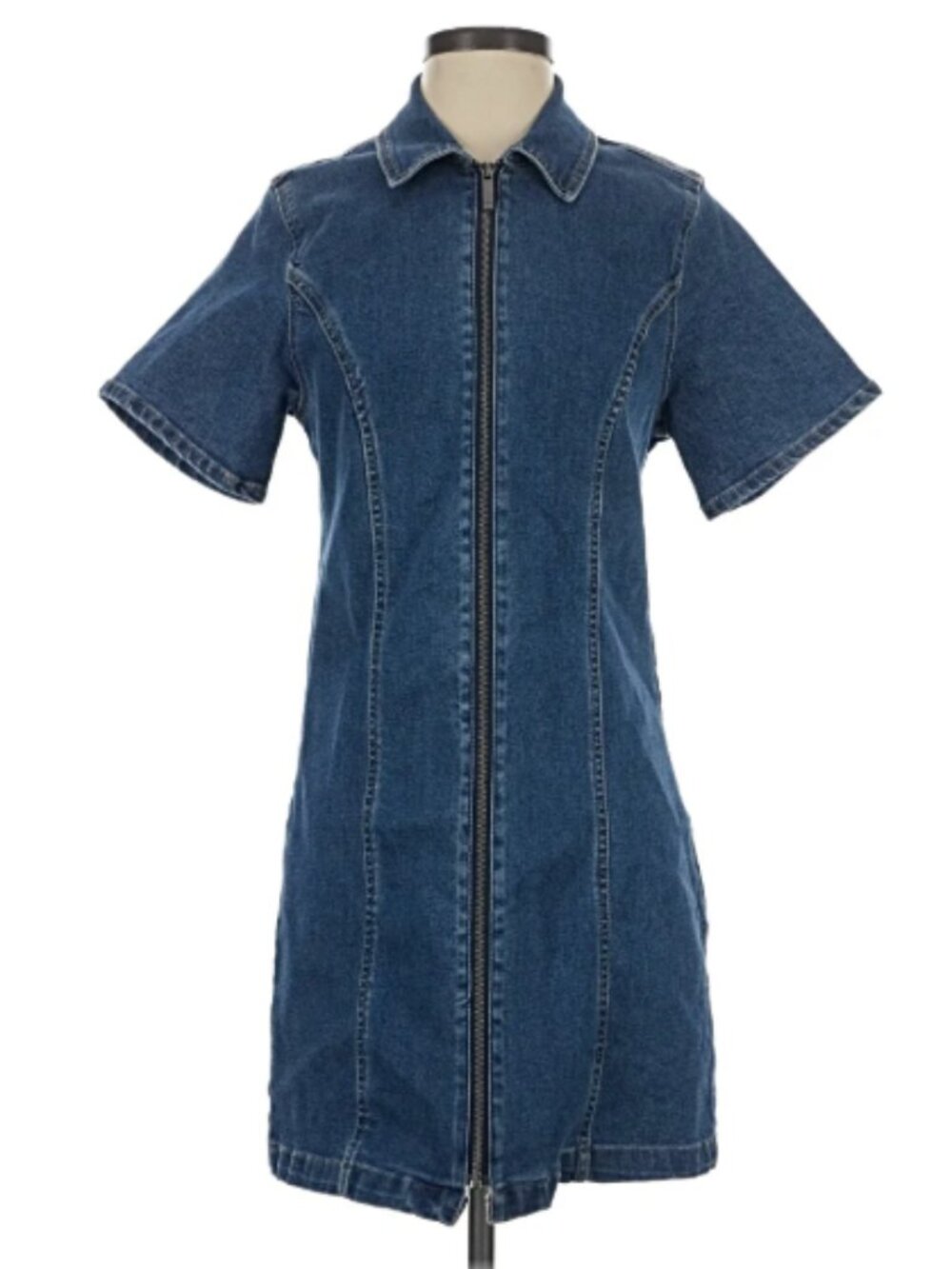 HABITUAL Denim Jean Zip up Mini Dress Sz S/P